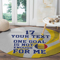 Custom Romania Football With Eagle Mascot Round Carpet Sporty Style