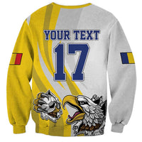 Custom Romania Football With Eagle Mascot Sweatshirt Sporty Style