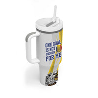 Custom Romania Football With Eagle Mascot Tumbler With Handle Sporty Style