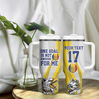 Custom Romania Football With Eagle Mascot Tumbler With Handle Sporty Style
