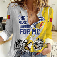 Custom Romania Football With Eagle Mascot Women Casual Shirt Sporty Style