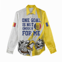 Custom Romania Football With Eagle Mascot Women Casual Shirt Sporty Style
