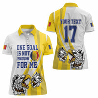 Custom Romania Football With Eagle Mascot Women Polo Shirt Sporty Style