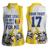 Custom Romania Football With Eagle Mascot Women Sleeveless Polo Shirt Sporty Style