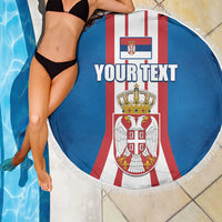 Personalized Serbia Coat of Arms Beach Blanket The Serbian Eagle and Serbian cross