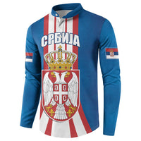 Personalized Serbia Coat of Arms Button Sweatshirt The Serbian Eagle and Serbian cross