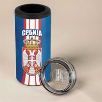 Personalized Serbia Coat of Arms 4 in 1 Can Cooler Tumbler The Serbian Eagle and Serbian cross