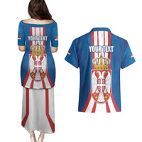 Personalized Serbia Coat of Arms Couples Matching Puletasi and Hawaiian Shirt The Serbian Eagle and Serbian cross