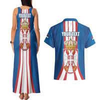 Personalized Serbia Coat of Arms Couples Matching Tank Maxi Dress and Hawaiian Shirt The Serbian Eagle and Serbian cross