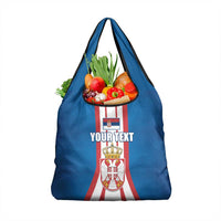 Personalized Serbia Coat of Arms Grocery Bag The Serbian Eagle and Serbian cross