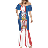 Personalized Serbia Coat of Arms Mermaid Dress The Serbian Eagle and Serbian cross