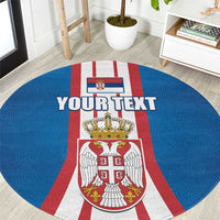 Personalized Serbia Coat of Arms Round Carpet The Serbian Eagle and Serbian cross