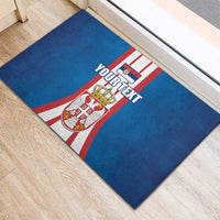 Personalized Serbia Coat of Arms Rubber Doormat The Serbian Eagle and Serbian cross