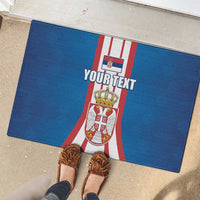 Personalized Serbia Coat of Arms Rubber Doormat The Serbian Eagle and Serbian cross
