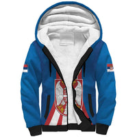 Personalized Serbia Coat of Arms Sherpa Hoodie The Serbian Eagle and Serbian cross