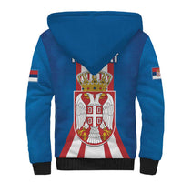 Personalized Serbia Coat of Arms Sherpa Hoodie The Serbian Eagle and Serbian cross