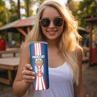 Personalized Serbia Coat of Arms Skinny Tumbler The Serbian Eagle and Serbian cross