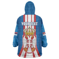 Personalized Serbia Coat of Arms Wearable Blanket Hoodie The Serbian Eagle and Serbian cross