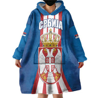 Personalized Serbia Coat of Arms Wearable Blanket Hoodie The Serbian Eagle and Serbian cross