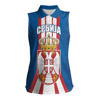 Personalized Serbia Coat of Arms Women Sleeveless Polo Shirt The Serbian Eagle and Serbian cross