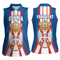 Personalized Serbia Coat of Arms Women Sleeveless Polo Shirt The Serbian Eagle and Serbian cross