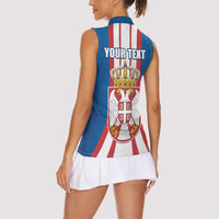 Personalized Serbia Coat of Arms Women Sleeveless Polo Shirt The Serbian Eagle and Serbian cross