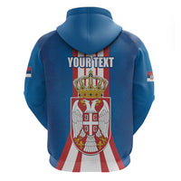 Personalized Serbia Coat of Arms Zip Hoodie The Serbian Eagle and Serbian cross