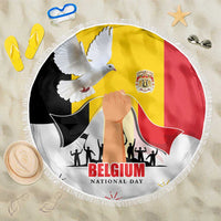 Belgian National Day Beach Blanket 21th July Flag with Dove