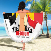 Belgian National Day Beach Blanket 21th July Flag with Dove