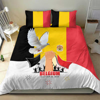 Belgian National Day Bedding Set 21th July Flag with Dove