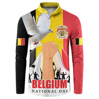 Belgian National Day Button Sweatshirt 21th July Flag with Dove