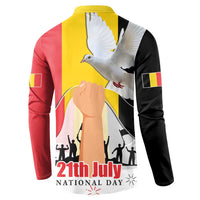 Belgian National Day Button Sweatshirt 21th July Flag with Dove