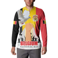 Belgian National Day Button Sweatshirt 21th July Flag with Dove