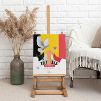 Belgian National Day Canvas Wall Art 21th July Flag with Dove