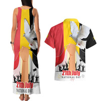 Belgian National Day Couples Matching Tank Maxi Dress and Hawaiian Shirt 21th July Flag with Dove