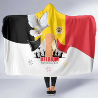 Belgian National Day Hooded Blanket 21th July Flag with Dove
