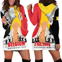 Belgian National Day Hoodie Dress 21th July Flag with Dove