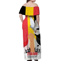 Belgian National Day Off Shoulder Maxi Dress 21th July Flag with Dove
