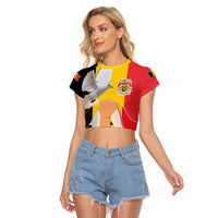 Belgian National Day Raglan Cropped T Shirt 21th July Flag with Dove