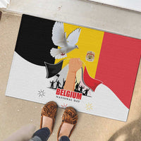 Belgian National Day Rubber Doormat 21th July Flag with Dove