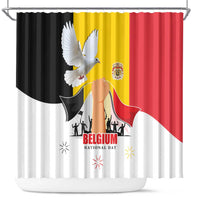 Belgian National Day Shower Curtain 21th July Flag with Dove
