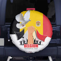 Belgian National Day Spare Tire Cover 21th July Flag with Dove