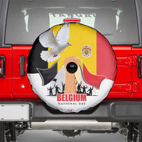 Belgian National Day Spare Tire Cover 21th July Flag with Dove