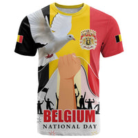 Belgian National Day T Shirt 21th July Flag with Dove