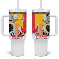 Belgian National Day Tumbler With Handle 21th July Flag with Dove