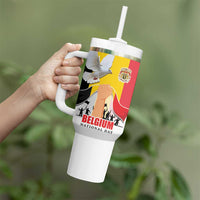 Belgian National Day Tumbler With Handle 21th July Flag with Dove