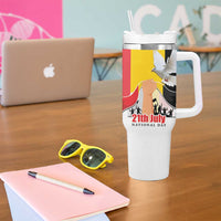 Belgian National Day Tumbler With Handle 21th July Flag with Dove