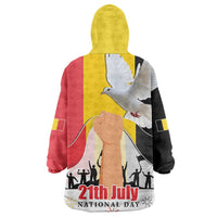 Belgian National Day Wearable Blanket Hoodie 21th July Flag with Dove