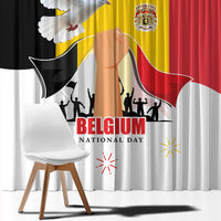 Belgian National Day Window Curtain 21th July Flag with Dove