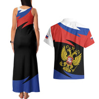Russia Coat of Arms Couples Matching Tank Maxi Dress and Hawaiian Shirt Russian Eagle Two Heads Simple Style